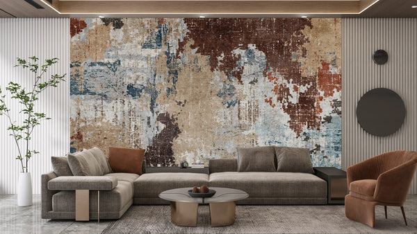 Abstract Vintage Wallpaper, Retro Texture Mural, Oversized Custom Size Wall Art, Non-Woven, Non-Adhesive, Modern Wall Paper, Removable