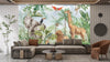 African Animals Wallpaper, Watercolor Wildlife Mural, Oversized Custom Size Wall Art, Non-Woven, Non-Adhesive, Modern Wall Paper, Removable