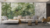 Green Trees Wallpaper, Tropical Wall Mural, Oversized Custom Size Wall Art, Non-Woven, Non-Adhesive, Modern Wall Paper, Removable