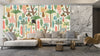 Ethnic Tropical Wallpaper, Seamless Pattern Mural, Oversized Custom Size Wall Art, Non-Woven, Non-Adhesive, Modern Wall Paper, Removable