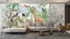 African Animals Wallpaper, Watercolor Wildlife Mural, Oversized Custom Size Wall Art, Non-Woven, Non-Adhesive, Modern Wall Paper, Removable