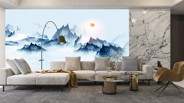 Beautiful Nature Wallpaper, Big Mountains Mural, Oversized Custom Size Wall Art, Non-Woven, Non-Adhesive, Modern Wall Paper, Removable