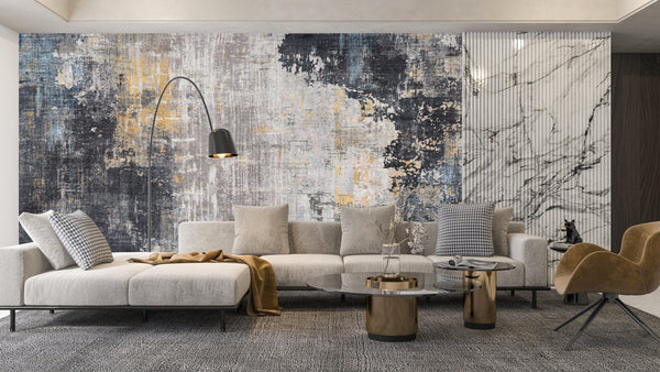 Abstract Retro Wallpaper, Gold Texture Mural, Oversized Custom Size Wall Art, Non-Woven, Non-Adhesive, Modern Wall Paper, Removable