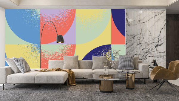 Bold Composition Wallpaper, Modern Abstract Mural, Oversized Custom Size Wall Art, Non-Woven, Non-Adhesive, Modern Wall Paper, Removable