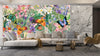 Aesthetic Wildflower Wallpaper, Botanical Mural, Oversized Custom Size Wall Art, Non-Woven, Non-Adhesive, Modern Wall Paper, Removable