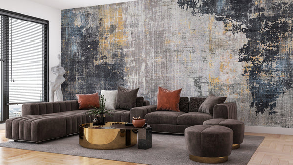 Abstract Retro Wallpaper, Gold Texture Mural, Oversized Custom Size Wall Art, Non-Woven, Non-Adhesive, Modern Wall Paper, Removable