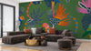 Exotic Abstract Wallpaper, Parrots Mural, Oversized Custom Size Wall Art, Non-Woven, Non-Adhesive, Modern Wall Paper, Removable