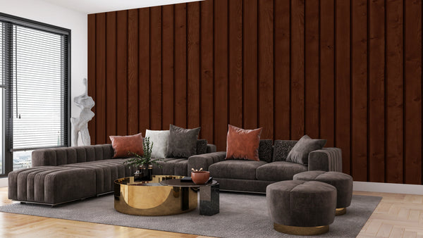 Oak Wood Wallpaper, Dark Brown Mural, Oversized Custom Size Wall Art, Non-Woven, Non-Adhesive, Modern Wall Paper, Removable