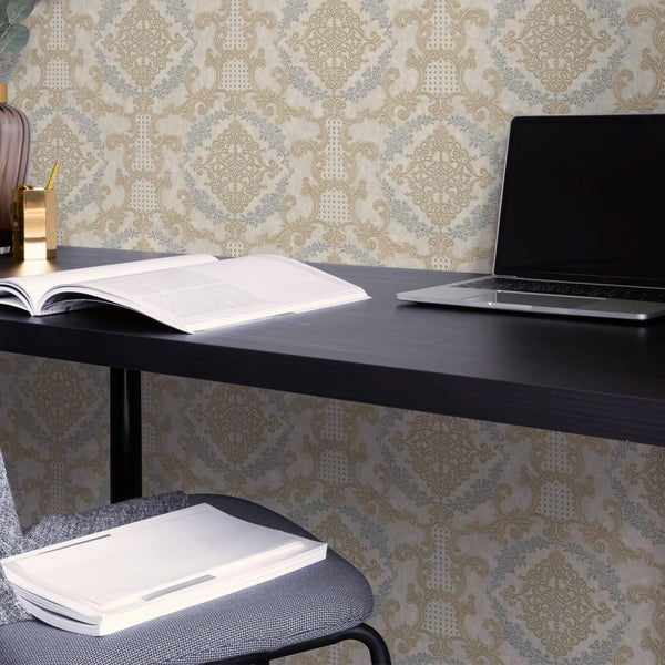 Luxury Damask Deep Embossed Wallpaper,3D Textured Wallcovering, Traditional, Extra Large 114 sq ft Roll, Fabric Feel, Durable, Washable - Adawall Wallpaper - Registered Trade Accounts Only, Wallpaper Wholesale Account - 6802-1 - Adawall Wholesale - Wallpaper Wholesaler