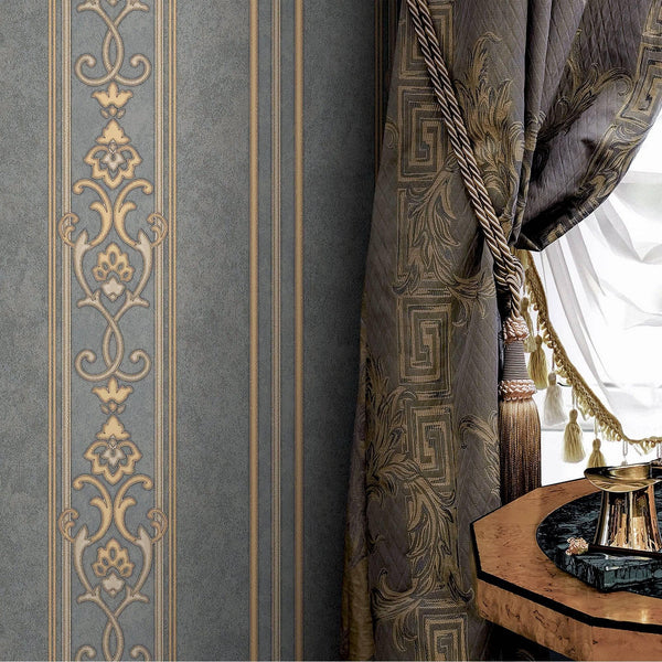 Luxury Deep Embossed Striped Wallpaper, Dark Washed Damask 3D Textured Wallcovering, Traditional, Large 114 sqft Roll, Living Room Wallpaper - Adawall Wallpaper - Registered Trade Accounts Only, Wallpaper Wholesale Account - 6805-5 - Adawall Wholesale - Wallpaper Wholesaler