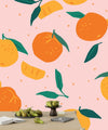 Mandarins Wallpaper, Seamless Pattern Mural, Oversized Custom Size Wall Art, Non - Woven, Non - Adhesive, Modern Wall Paper, Removable - Adawall Wallpaper - Registered Trade Accounts Only, Wallpaper Wholesale Account - W78049 - Adawall Wholesale - Wallpaper Wholesaler