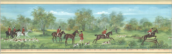 Men Ride Horses on the Field, Dogs Wallpaper, Composition Mural, Oversized Custom Size Wall Art, Non - Woven, Non - Adhesive, Modern Wall Paper, Removable - Adawall Wallpaper - Registered Trade Accounts Only, Wallpaper Wholesale Account - W77667 - Adawall Wholesale - Wallpaper Wholesaler