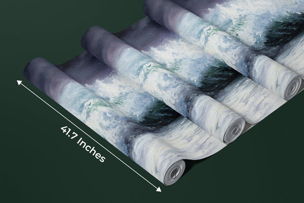 Mighty Storm and Sea Wallpaper, Oil Painting Mural, Oversized Custom Size Wall Art, Non - Woven, Non - Adhesive, Modern Wall Paper, Removable - Adawall Wallpaper - Registered Trade Accounts Only, Wallpaper Wholesale Account - W77603 - Adawall Wholesale - Wallpaper Wholesaler