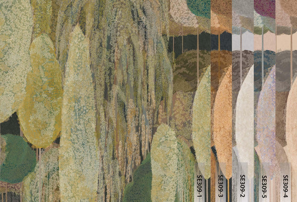 Modern Art Wall Mural, Trees Wallpaper, Black Green Oversized Nature Theme Customized Wall Covering, Non - Woven, Non - Adhesive, Removable, Washable, Large - Adawall Wallpaper - Registered Trade Accounts Only, Wallpaper Wholesale Account - SE309-1 - Adawall Wholesale - Wallpaper Wholesaler