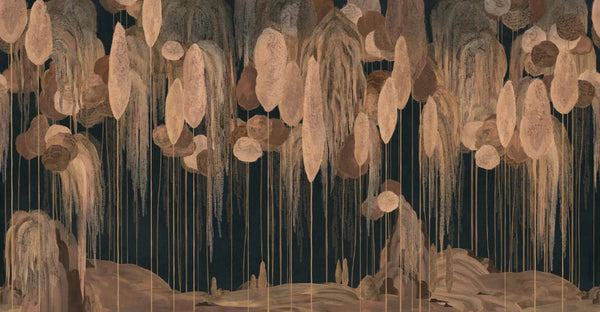 Modern Art Wall Mural, Trees Wallpaper, Black Yellow Oversized Nature Theme Customized Wall Covering, Non - Woven, Non - Adhesive, Removable, Washable, Large - Adawall Wallpaper - Registered Trade Accounts Only, Wallpaper Wholesale Account - SE309-3 - Adawall Wholesale - Wallpaper Wholesaler