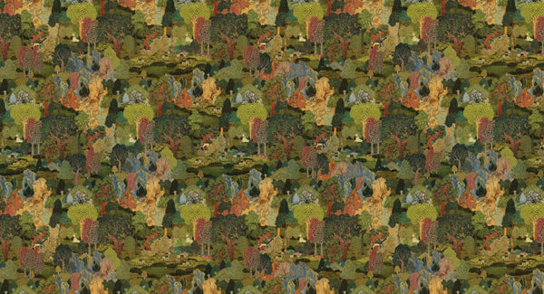 Modern Landscape Trees Wall Mural, Green Village Wallpaper, Extra Large Custom Size Wall Art, Non - Woven, Non - Adhesive, Removable, Washable - Adawall Wallpaper - Registered Trade Accounts Only, Wallpaper Wholesale Account - t_SE314-1 - Adawall Wholesale - Wallpaper Wholesaler