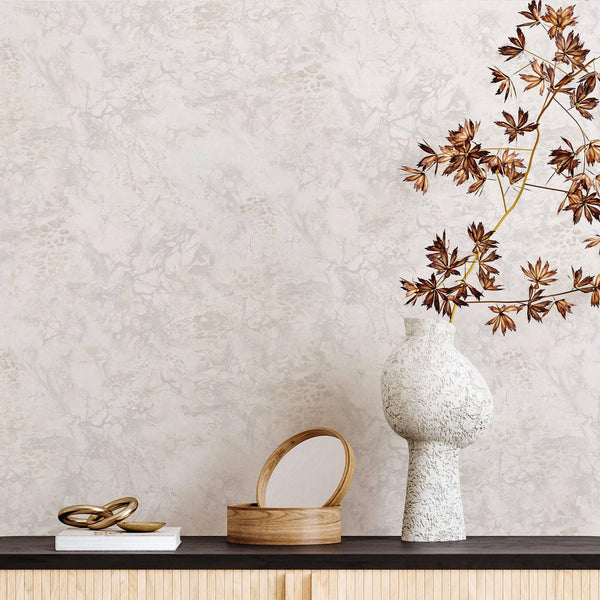 Modern Marble Embossed Silver Flower Wallpaper, Off White Home Wall Decor, Marbled Wallpaper, Textured Wallcovering Non - Adhesive, Non - Peel and Stick - Adawall Wallpaper - Registered Trade Accounts Only, Wallpaper Wholesale Account - 23101-1 - Adawall Wholesale - Wallpaper Wholesaler
