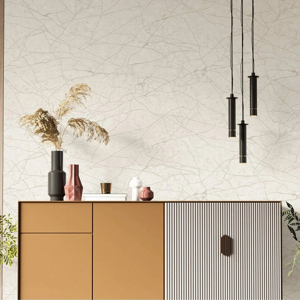 Modern Stone Embossed Wallpaper, Off White Vein Pattern, Abstract Marble Design Home Wall Decor, Aesthetic Wallpaper, Textured Wallcovering - Adawall Wallpaper - Registered Trade Accounts Only, Wallpaper Wholesale Account - 23107-1 - Adawall Wholesale - Wallpaper Wholesaler