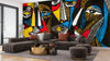 Modern Surreal Wallpaper, Linocut Style Mural, Oversized Custom Size Wall Art, Non - Woven, Non - Adhesive, Modern Wall Paper, Removable - Adawall Wallpaper - Registered Trade Accounts Only, Wallpaper Wholesale Account - W78168 - Adawall Wholesale - Wallpaper Wholesaler