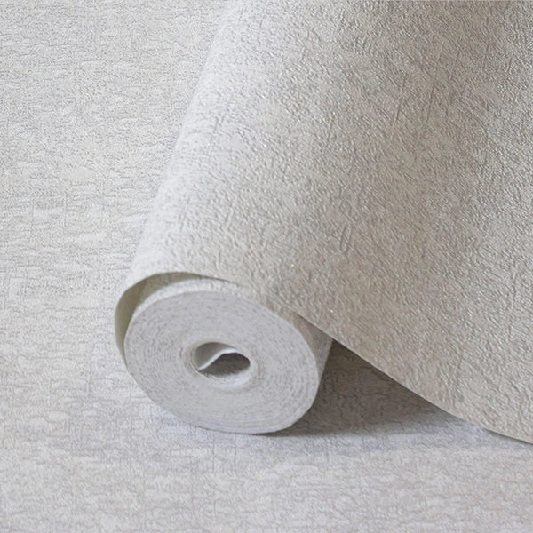 Modern Textured Wallpaper, Light Gray Solid Color Sparkling Light Neutral Colors Non-Pasted Wallcovering, Plain Abstract Design - Walloro High End Wallcoverings & More