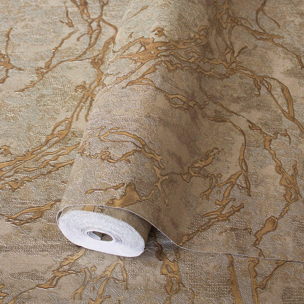 Modern Veined Texture Metallic Wallpaper, Brown, Copper Modern 3D Embossed Marble Metallic Accents, Industrial Deign - Adawall Wallpaper - Registered Trade Accounts Only, Wallpaper Wholesale Account - 1503-4 - Adawall Wholesale - Wallpaper Wholesaler