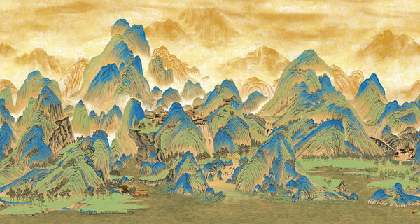 Mountains Scenic Wall Mural, Yellow Landscape Wallpaper, Modern Custom Size Wall Covering, Non - Woven, Non - Pasted, Washable, Removable, Extra Large Wall Covering - Adawall Wallpaper - Registered Trade Accounts Only, Wallpaper Wholesale Account - FJ318-1 - Adawall Wholesale - Wallpaper Wholesaler