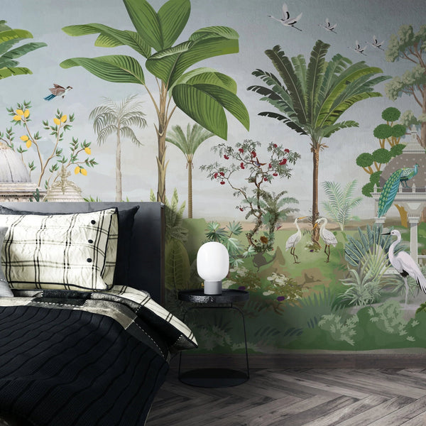Mughal Garden - Dome Wallpaper, Birds Wall Mural, Oversized Custom Size Wall Art, Non - Woven, Non - Adhesive, Modern Wall Paper, Removable - Adawall Wallpaper - Registered Trade Accounts Only, Wallpaper Wholesale Account - W77482 - Adawall Wholesale - Wallpaper Wholesaler