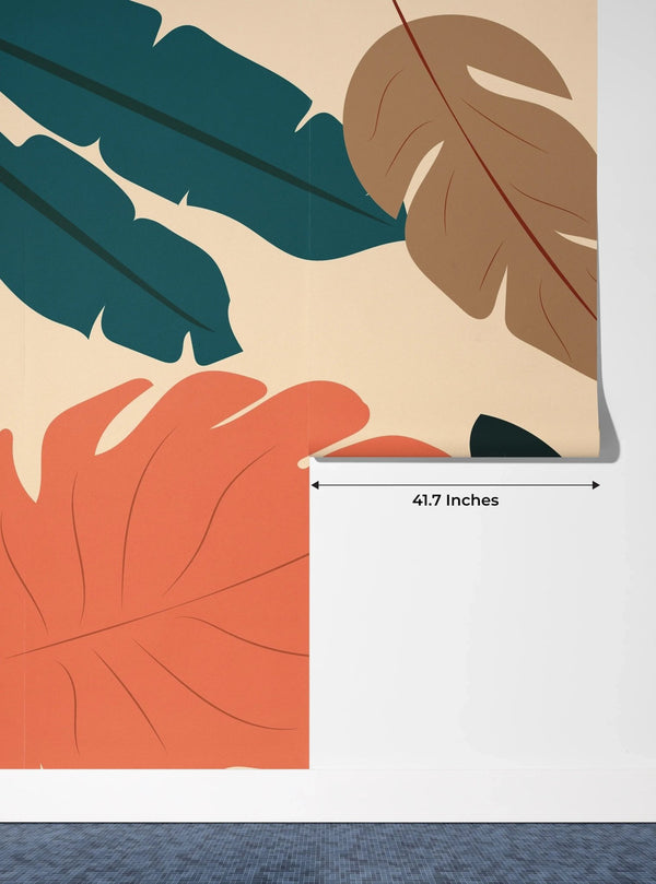 Natural Plants Wallpaper, Beige Background Mural, Oversized Custom Size Wall Art, Non - Woven, Non - Adhesive, Modern Wall Paper, Removable - Adawall Wallpaper - Registered Trade Accounts Only, Wallpaper Wholesale Account - W77722 - Adawall Wholesale - Wallpaper Wholesaler