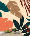 Natural Plants Wallpaper, Beige Background Mural, Oversized Custom Size Wall Art, Non - Woven, Non - Adhesive, Modern Wall Paper, Removable - Adawall Wallpaper - Registered Trade Accounts Only, Wallpaper Wholesale Account - W77722 - Adawall Wholesale - Wallpaper Wholesaler