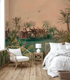 Nature Theme Wall Mural, Palm Trees Lake Scenic Wall Mural, Brown Jungle Scene Large Wall Art, Non - Woven, Non - Adhesive, Removable, Exotic Wall Paper, Washable - Adawall Wallpaper - Registered Trade Accounts Only, Wallpaper Wholesale Account - A318-3 - Adawall Wholesale - Wallpaper Wholesaler