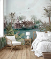 Nature Theme Wall Mural, Palm Trees Lake Scenic Wall Mural, Light Green Jungle Scene Large Wall Art, Non - Woven, Non - Adhesive, Removable, Exotic Wall Paper, Washable - Adawall Wallpaper - Registered Trade Accounts Only, Wallpaper Wholesale Account - A318-2 - Adawall Wholesale - Wallpaper Wholesaler