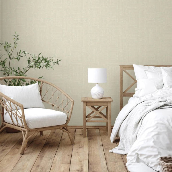 Off White Modern Abstract Geometric Wallpaper, Stylish 3D Embossed Neutral Colors Wallcovering - Walloro High End Wallcoverings & More