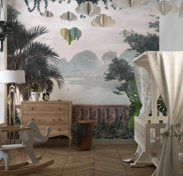 Oil Painting Wallpaper, Tropical Leaves, Trees Mural, Oversized Custom Size Wall Art, Non - Woven, Non - Adhesive, Modern Wall Paper, Removable - Adawall Wallpaper - Registered Trade Accounts Only, Wallpaper Wholesale Account - W77983 - Adawall Wholesale - Wallpaper Wholesaler