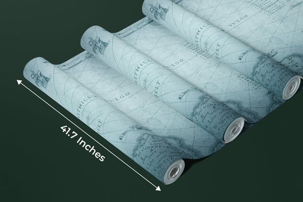 Old Blue Map Collage Wallpaper, History Mural, Oversized Custom Size Wall Art, Non - Woven, Non - Adhesive, Modern Wall Paper, Removable - Adawall Wallpaper - Registered Trade Accounts Only, Wallpaper Wholesale Account - W77787 - Adawall Wholesale - Wallpaper Wholesaler