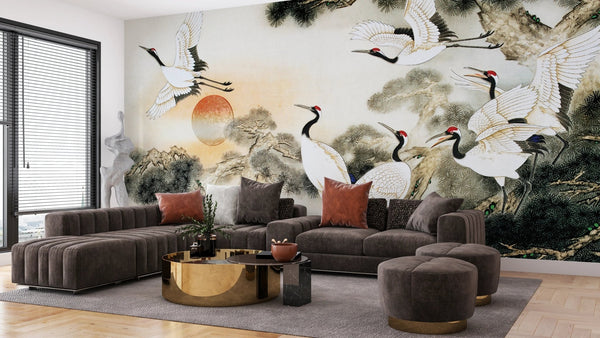 Old Painting China Style Wallpaper, Birds Mural, Oversized Custom Size Wall Art, Non - Woven, Non - Adhesive, Modern Wall Paper, Removable - Adawall Wallpaper - Registered Trade Accounts Only, Wallpaper Wholesale Account - W77591 - Adawall Wholesale - Wallpaper Wholesaler