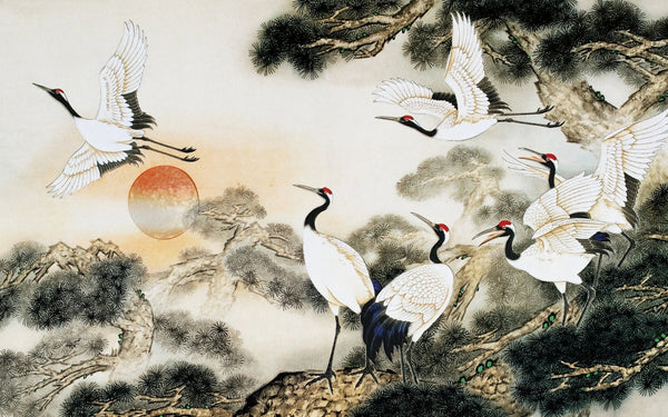Old Painting China Style Wallpaper, Birds Mural, Oversized Custom Size Wall Art, Non - Woven, Non - Adhesive, Modern Wall Paper, Removable - Adawall Wallpaper - Registered Trade Accounts Only, Wallpaper Wholesale Account - W77591 - Adawall Wholesale - Wallpaper Wholesaler