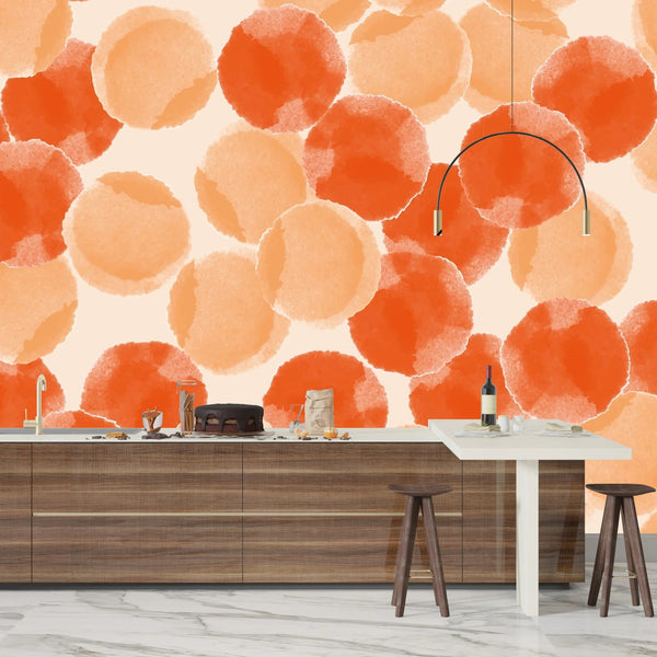 Orange Watercolor Shapes and Stains Wallpaper, Seamless Pattern Mural, Oversized Custom Size Wall Art, Non - Woven, Non - Adhesive, Modern Wall Paper, Removable - Adawall Wallpaper - Registered Trade Accounts Only, Wallpaper Wholesale Account - W78172 - Adawall Wholesale - Wallpaper Wholesaler
