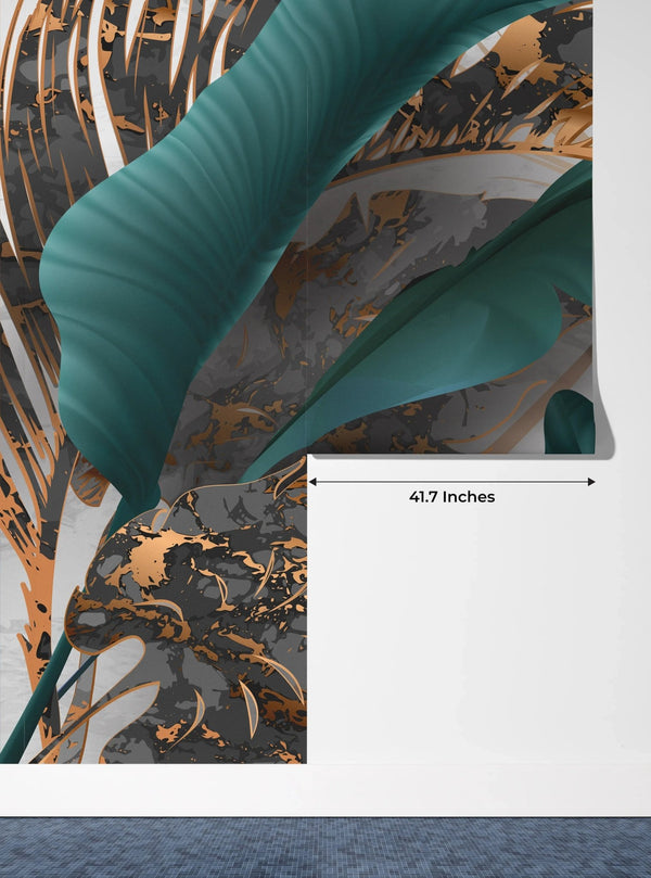 Palm Leaves Wallpaper, Gold, Marble Mural, Oversized Custom Size Wall Art, Non - Woven, Non - Adhesive, Modern Wall Paper, Removable - Adawall Wallpaper - Registered Trade Accounts Only, Wallpaper Wholesale Account - W77750 - Adawall Wholesale - Wallpaper Wholesaler