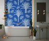 Palm Trees and Leaves Wallpaper, Seamless Pattern Mural, Oversized Custom Size Wall Art, Non - Woven, Non - Adhesive, Modern Wall Paper, Removable - Adawall Wallpaper - Registered Trade Accounts Only, Wallpaper Wholesale Account - W77498 - Adawall Wholesale - Wallpaper Wholesaler