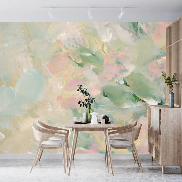 Pastel Colors Wallpaper, Acrylic Brush Strokes Mural, Oversized Custom Size Wall Art, Non - Woven, Non - Adhesive, Modern Wall Paper, Removable - Adawall Wallpaper - Registered Trade Accounts Only, Wallpaper Wholesale Account - W78221 - Adawall Wholesale - Wallpaper Wholesaler