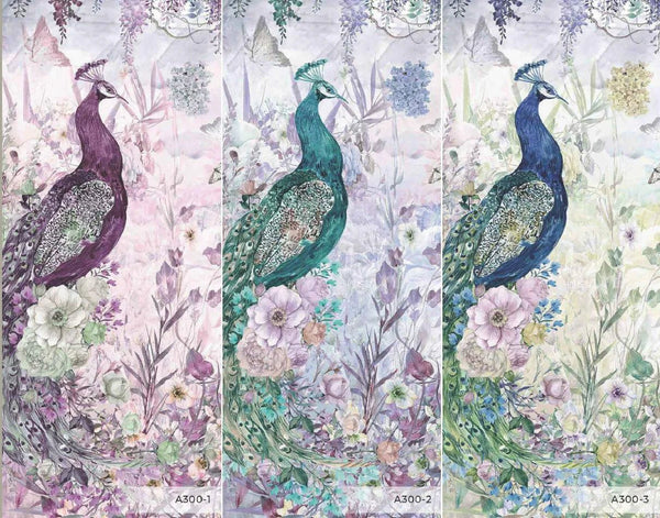Peacock Forest Wall Mural, Purple Scenic Non - Woven Nature Theme Large Wall Poster, Non - Adhesive Modern Jungle Wall Art - Adawall Wallpaper - Registered Trade Accounts Only, Wallpaper Wholesale Account - A300-1 - Adawall Wholesale - Wallpaper Wholesaler