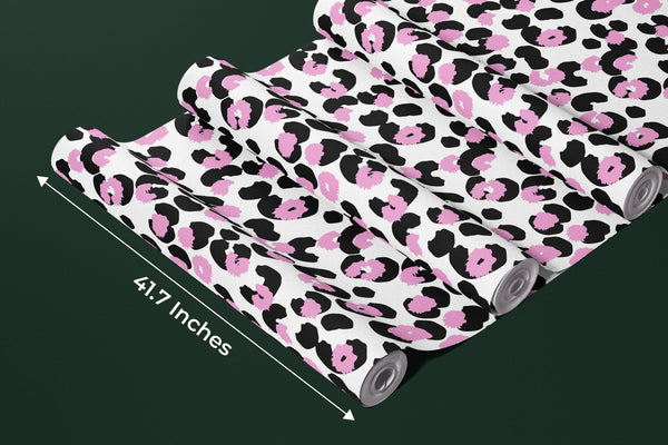 Pink and Black Leopard Wallpaper, Seamless Pattern Mural, Oversized Custom Size Wall Art, Non - Woven, Non - Adhesive, Modern Wall Paper, Removable - Adawall Wallpaper - Registered Trade Accounts Only, Wallpaper Wholesale Account - W77895 - Adawall Wholesale - Wallpaper Wholesaler