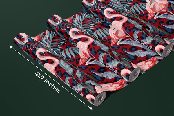 Pink Flamingo Wallpaper, Seamless Pattern Mural, Oversized Custom Size Wall Art, Non - Woven, Non - Adhesive, Modern Wall Paper, Removable - Adawall Wallpaper - Registered Trade Accounts Only, Wallpaper Wholesale Account - W77493 - Adawall Wholesale - Wallpaper Wholesaler