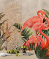 Pink Flamingos Wallpaper, Tropical Plants Mural, Oversized Custom Size Wall Art, Non - Woven, Non - Adhesive, Modern Wall Paper, Removable - Adawall Wallpaper - Registered Trade Accounts Only, Wallpaper Wholesale Account - W77512 - Adawall Wholesale - Wallpaper Wholesaler