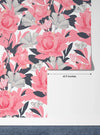 Pink Flowers Wallpaper, Seamless Pattern Mural, Oversized Custom Size Wall Art, Non - Woven, Non - Adhesive, Modern Wall Paper, Removable - Adawall Wallpaper - Registered Trade Accounts Only, Wallpaper Wholesale Account - W78016 - Adawall Wholesale - Wallpaper Wholesaler