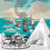 Plane in the Sky Wallpaper, Over the Sea Mural, Oversized Custom Size Wall Art, Non - Woven, Non - Adhesive, Modern Wall Paper, Removable - Adawall Wallpaper - Registered Trade Accounts Only, Wallpaper Wholesale Account - W78143 - Adawall Wholesale - Wallpaper Wholesaler