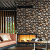 Realistic Embossed Oval Stone Wallpaper, Brown, Tan Farmhouse, Lodge Home Interior Design Wallcovering - Adawall Wallpaper - Registered Trade Accounts Only, Wallpaper Wholesale Account - 23113-2 - Adawall Wholesale - Wallpaper Wholesaler