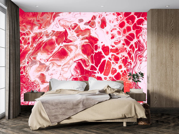 Red Harmony Wallpaper, Artistic Mural, Oversized Custom Size Wall Art, Non - Woven, Non - Adhesive, Modern Wall Paper, Removable - Adawall Wallpaper - Registered Trade Accounts Only, Wallpaper Wholesale Account - W77919 - Adawall Wholesale - Wallpaper Wholesaler