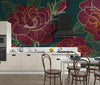 Red Rose Wallpaper, Green Background Mural, Oversized Custom Size Wall Art, Non - Woven, Non - Adhesive, Modern Wall Paper, Removable - Adawall Wallpaper - Registered Trade Accounts Only, Wallpaper Wholesale Account - W77930 - Adawall Wholesale - Wallpaper Wholesaler