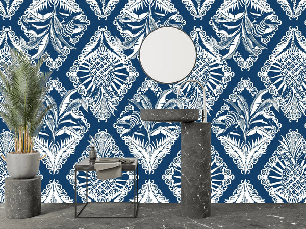 Retro Tropical Style Wallpaper, Seamless Pattern Mural, Oversized Custom Size Wall Art, Non - Woven, Non - Adhesive, Modern Wall Paper, Removable - Adawall Wallpaper - Registered Trade Accounts Only, Wallpaper Wholesale Account - W78068 - Adawall Wholesale - Wallpaper Wholesaler